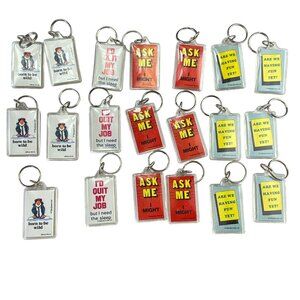 Vintage Button Up Keychains Lot Of 20 New Old Stock